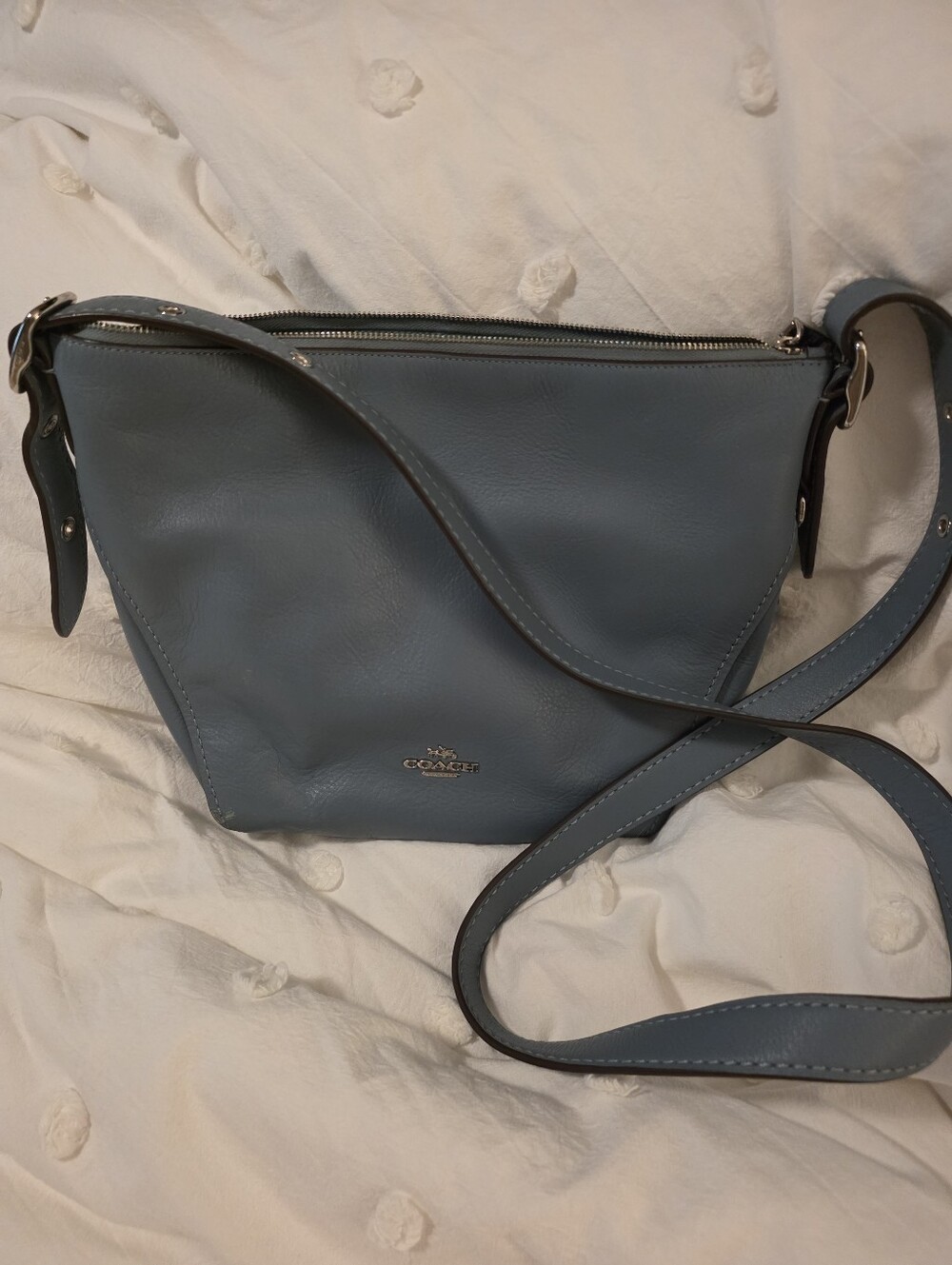 Coach Dusty Blue Leather Crossbody Bag
